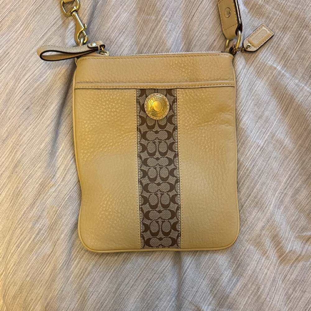 Coach Beige and Brown Crossbody Bag